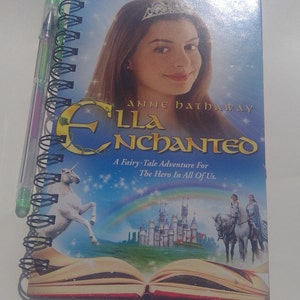Ella Enchanted recycled VHS notebook, VHS movie, notepad, unique gift, fairy tale gift, journal, to do list, purse notebook, unique gift