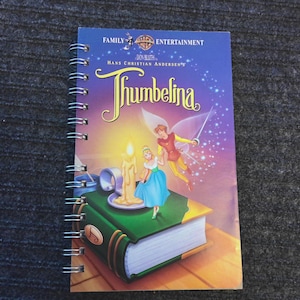 Thumbelina recycled VHS notebook, movie notepad, blank notebook, VHS cover, purse notebook, VHS cover junk journal, unique gift
