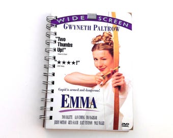 Emma VHS or DVD notebook, movie notepad  upcycled, repurposed, unique gift,  sketchbook, friend gift, purse notebook, bullet journal
