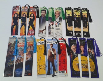 VHS or DVD movie bookmark 3 pack set, book lover gift, movie lover gift, upcycled movie cover, movie bookmark, book club gift, unique gift