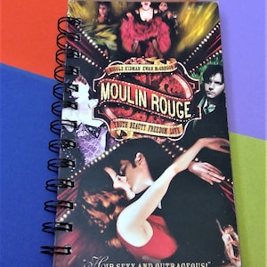 Moulin Rouge VHS or DVD notebook, movie notepad, blank notebook, Nicole Kidman, movie lover gift, friendship gift, to do list purse notebook