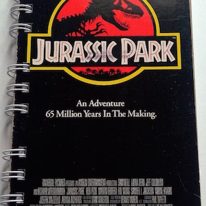 Jurassic Park VHS Cover Notebook, Recycled Movie Notepad, Upcycled Junk Journal, Blank Dinosaur Notebook, Nostalgic Gift for Movie Lovers