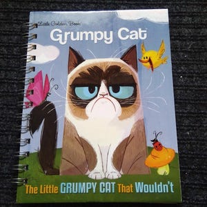Grumpy Cat Storybook Journal – Repurposed & Recycled Notebook, Blank Pages for Notes, Thoughts, or Grumbles