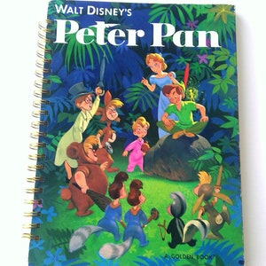 Peter Pan Storybook Journal – Repurposed & Upcycled Vintage Book – Recycled Journal, Sketchbook, Notebook – Blank Pages Inside