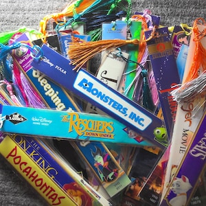 Listing #3, VHS movie bookmark, book lover gift, movie lover gift, Disney movie lover gift, vintage movie bookmark, bookclub gift, reader