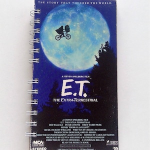 E.T. The Extra Terrestrial recycled VHS notebook junk journal, repurposed, upcycled, vhs movie, unique gift, retro movie, sketchbook, gift