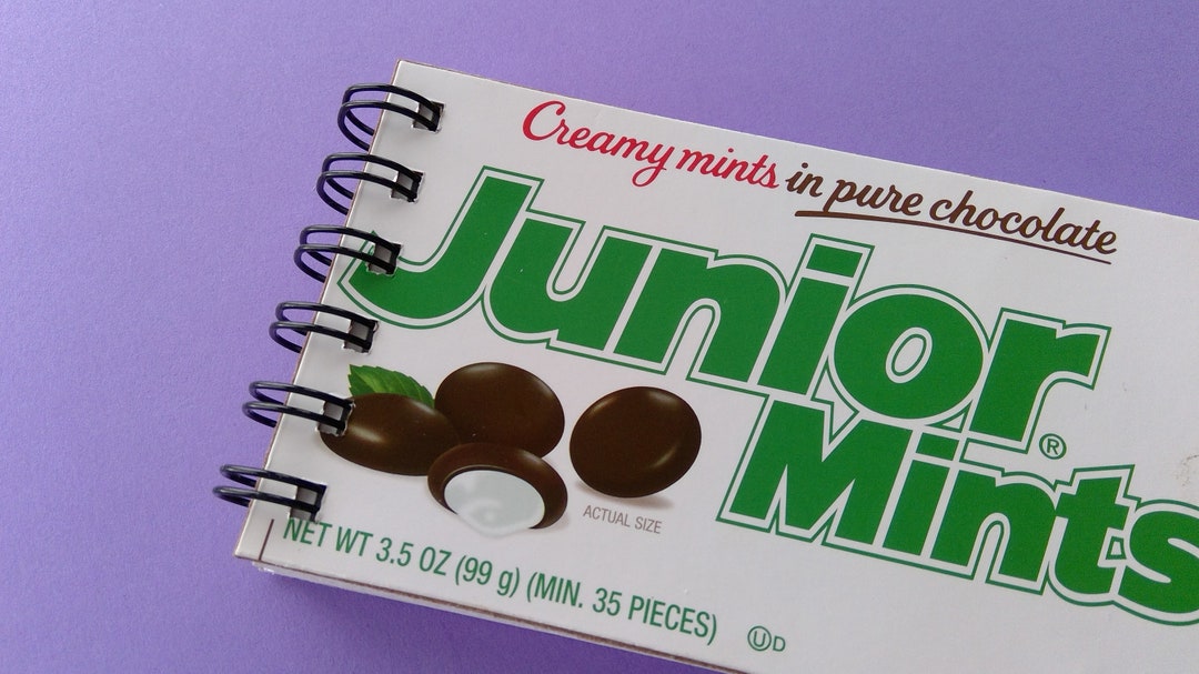 Junior Mints, Candy Box Notebook, Junk Journal, Repurposed, Upcycled
