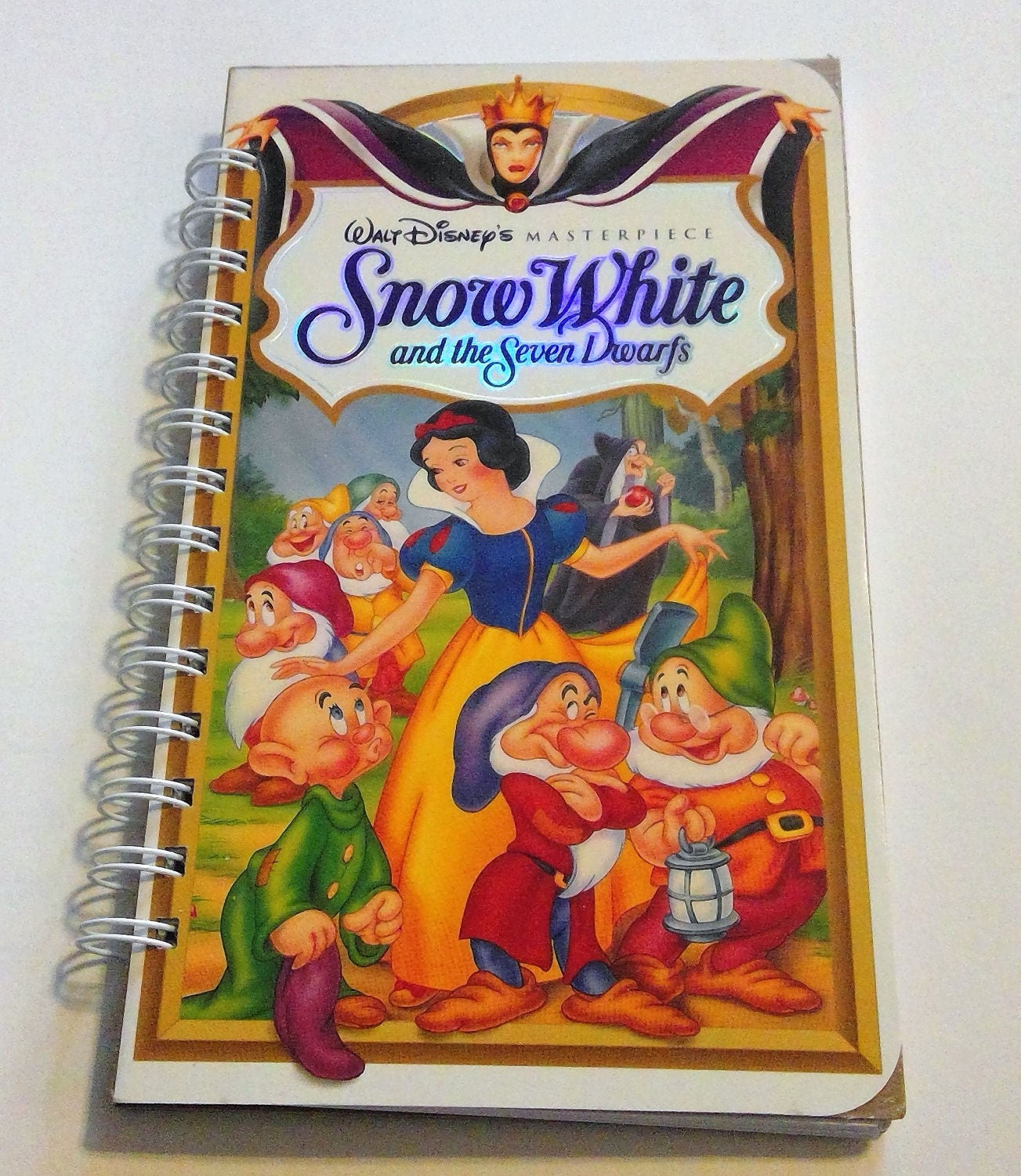 Snow White and the Seven Dwarfs VHS Cover Notebook, Upcylced Vhs