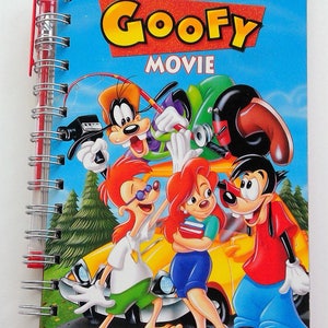 Cuaderno con portada de VHS de la película de Goofy, cuaderno con portada de VHS reciclada, diario de autógrafos de Disney, regalo para amantes de Disney, regalo de la infancia.