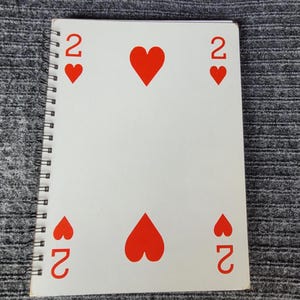 Jumbo Playing Card Notebook – Upcycled Game Board Journal, Handmade Face Card Notebook, Unique Gift for Gamers & Card Lovers