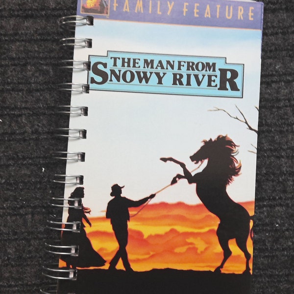 The Man From Snowy River recycled VHS movie cover notebook, purse notebook, movie lover gift, friendship gift, to do list