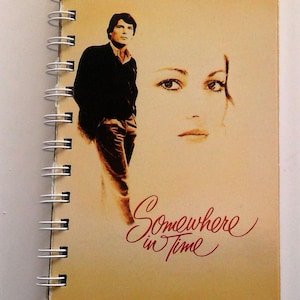 Somewhere in Time Upcycled VHS Cover Notebook – Vintage Movie Journal – Repurposed Romance Film Gift – Junk Journal for Movie Lovers
