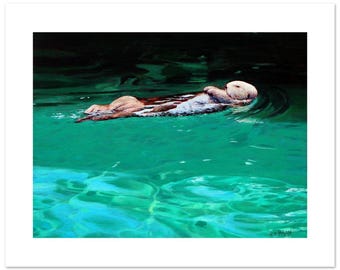 Sea Otter Fine Art Print (12"h x 16"w)