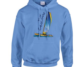 Kayak Sailing with “Yak Sailing” Text Fine Art Pullover Hoodie Sweatshirt