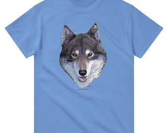 Wolf Head with Hidden Animals Fine Art Cotton T-Shirt