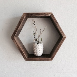 Hexagon Shelf - Reclaimed Wood Shelf - HoneyComb - Gem Shelf -  Shelf - Custom Shelf - Wood Shelf