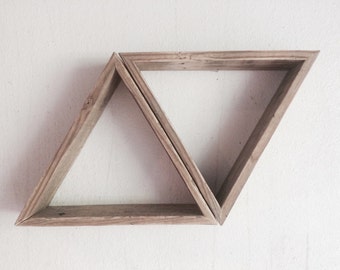 Wood Triangles - Wood Shelves - Set of Two - Reclaimed Wood - Triangle Shelves