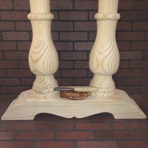 Trestle Table Legs-Hard Pine- Extra Large- Unfinished and Stain Grade-  Genuine Hand Turnings, Set of 2, Hand-made in Norfolk, Va