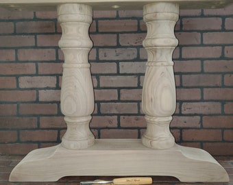 34 × 6 x 29"  Walnut trestle table legs, including Hefty top Stretchers for affixing bases to your top. Made in USA