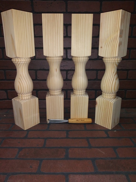 22 1/2 Traditional End Table Legs Unfinished Wood, Set of 4 - Etsy