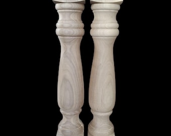 Walnut Kitchen Island legs, 5 x 34 1/2" Genuinely Hand Turned not patterned copies - Unfinished and Stain Grade -  Set of 2- Made in the USA
