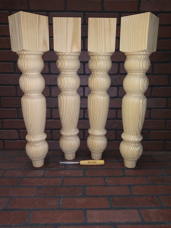 CAROLINA LEG Chunky Farmhouse Dining Table Legs Unfinished DIY