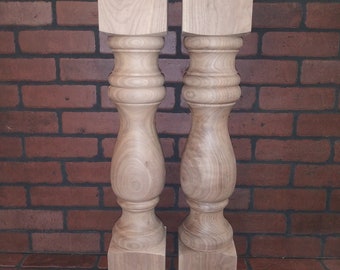 Walnut Table Legs, Monestary Style, 5 x 29", Stain Grade, Set of 2, Unfinished, Sanded, Handmade in Norfolk, Va