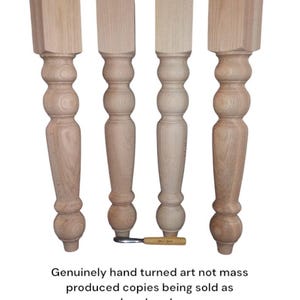 Oak Farm table legs, Red Oak, 4* x 29&quot; Stain Grade, Unfinished and Sanded, Set of 4, Handmade in Norfolk, Va