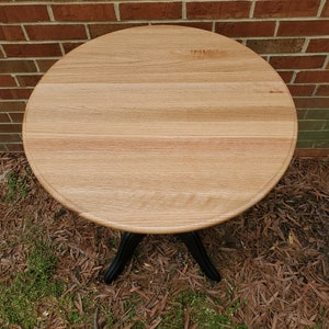 Red Oak Round Top, 27 1/2 × 7/8 edge grain glued, Unfinished, Sanded, Stain Grade, No Knots, Profiled Edges, Handmade in Norfolk, Va