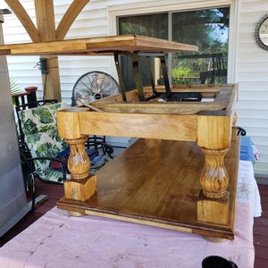 Coffee Table or Bench Legs, 4 x 18" Hard Pine, Unfinished, Sanded, Stain Grade, Set of 4, Genuinely Hand Turned and Handmade in Norfolk, Va image 3