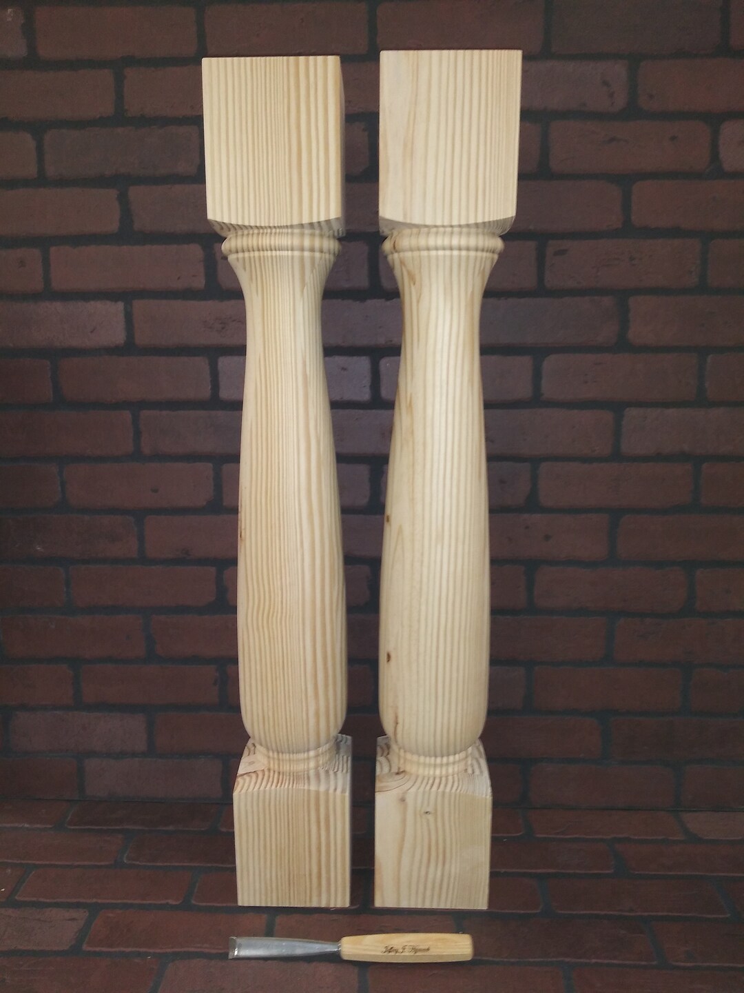 Traditional Kitchen Island Legs Unfinished Wood, 34 1/2 X 5 Made in USA