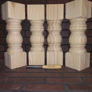 Patas de mesa de centro de monasterio gruesas torneadas a mano genuinas 5 x 5 x 18