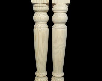Handmade Hard Pine Kitchen Island Legs, Unfinished, Set of 2 (5x34.5 in)