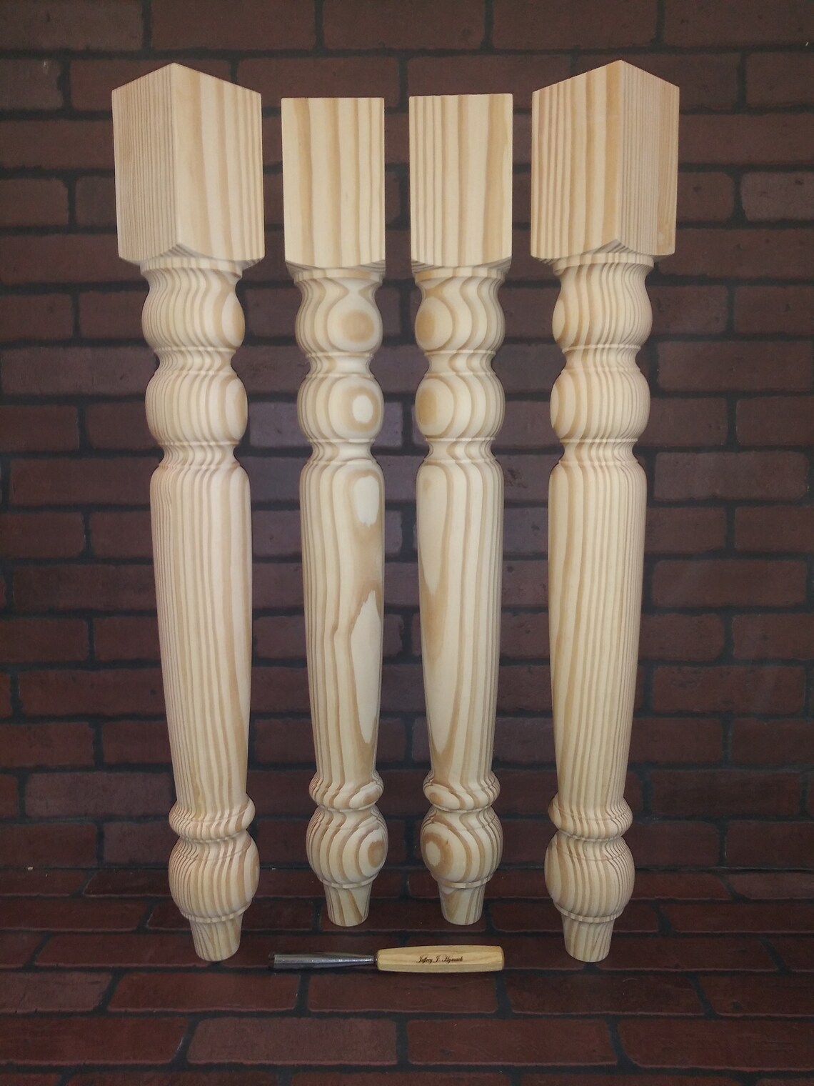 Genuine Hand Turned Farm Table Island Legs 4 X 34 1/2 Etsy