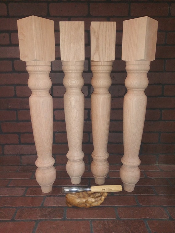 4 X 29 Red Oak Table Legs Hand Turned Etsy Denmark