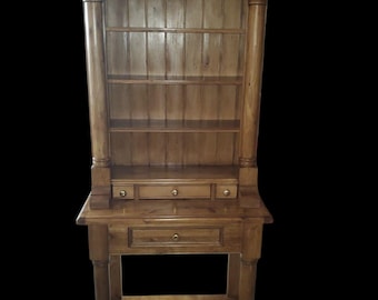 Reclaimed Pine Antique Reproduction hutch and table. 72 x 32 x 16. Perfect for dressing up small spaces.