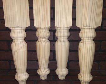 Coffee Table or Bench legs. Set of 4, Unfinished and Sanded, Stain Grade, Handmade in Norfolk, VA Home of the US Atlantic Fleet
