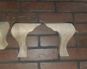 Walnut Cabriole legs- Hand cut and sanded, 6" tall-Geniune handcrafted appeal-Stain Grade-Set of 4-Full surface top!!  Made in Norfolk, Va