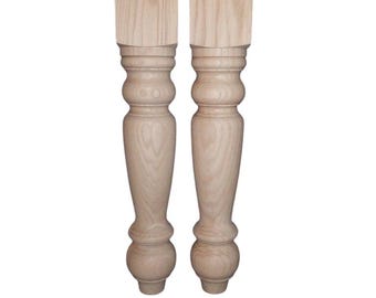 Oak Farm Table Legs, 5 x 29", Stain Grade, Unfinished, Sanded, Set of 2, Handmade in Norfolk, Va