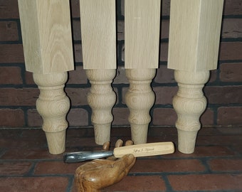 White Oak Bed Legs, Longer top block for wider Bed Rails, Set of 4, 3 1/4 × 17" Unfinished, Sanded and Stain Ready. Handmade in Norfolk, Va