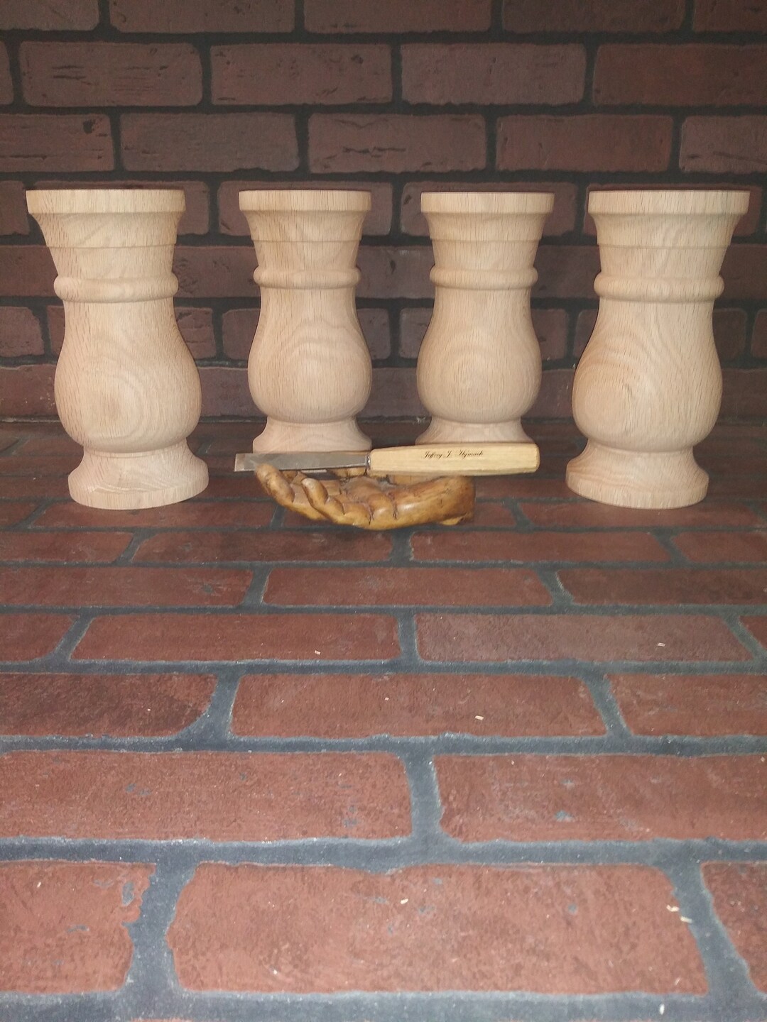 5 X 10 Red Oak Coffee Table Legs Hand Turned Etsy