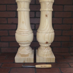 Console Farmhouse Table Legs, Hard Pine, 6 3/4 × 23, Stain Grade, Unfinished, Sanded, Set of 2, Handmade in Norfolk, Va