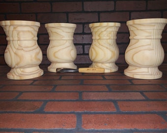 Coffee Table Legs, Chunky 6 3/4 × 10", Hard Pine, Set of 4, Unfinished and Sanded, Stain Grade, Handmade in Norfolk,