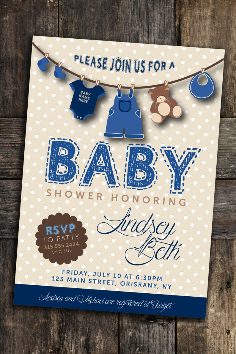 Custom Baby Shower Invite Personalized Digital File Boy Girl Etsy