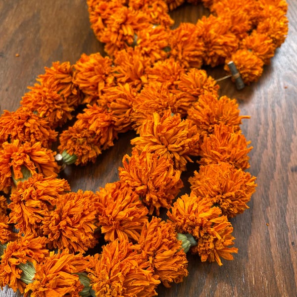 Marigold garlands // Real dried flowers // Sustainably grown