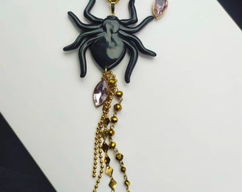 Pendientes de arcilla polimérica con forma de araña hechos a mano, joyas llamativas combinadas