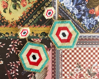 Aretes de cuentas hechos a mano: colorido diseño oaxaqueño