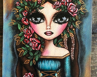 手描きの少女の肖像画：合成皮革に描かれた8x10の水彩画 - Etsy 日本