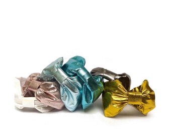 Diadema con lazo laminado, hecha a mano en Italia