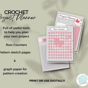 Digital Crochet Planner, Printable Crochet Project Planner, Pink ...